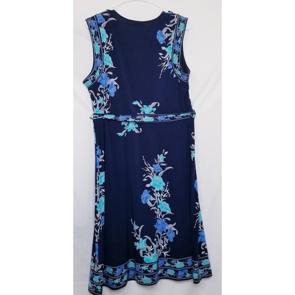 Apt 9 Beautiful Sundress Crossover Bust 3 Pleats Each Shoulder A-Line Style Sz L - Picture 4 of 7